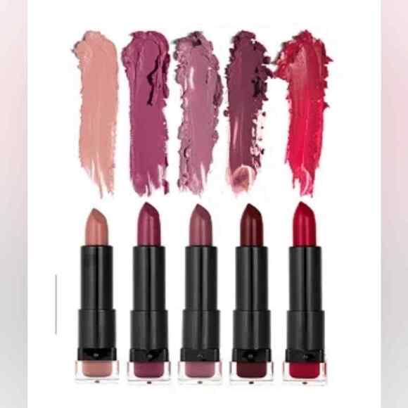 5 PIECE LIPSTICK GIFT SET BY MACY'S IN SHADES FROM SOFT NEUTRAL TO RADIANT RED - Picture 3 of 5